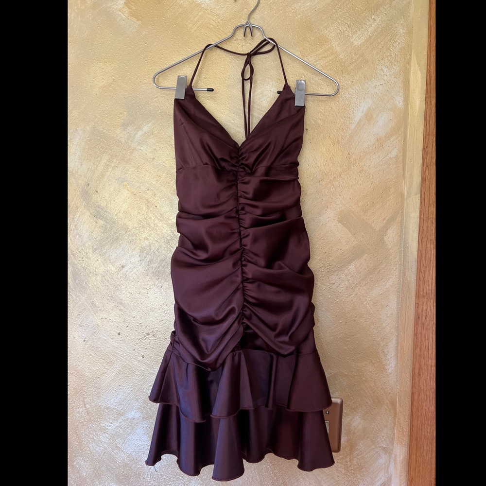 Urban Girl Nites Brown Silk Vintagey Dress